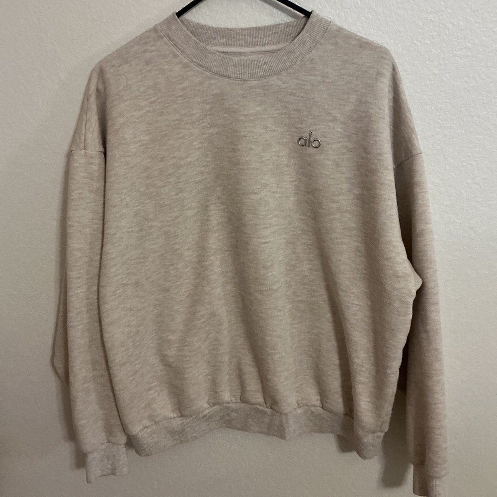 ALO Yoga Accolade Crew Neck in Oatmeal Heather